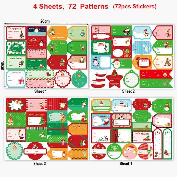 1set 72pcs/set Christmas Stickers Gift Bag Packaging Box Closure Stickers - Shello's Creative Boutique