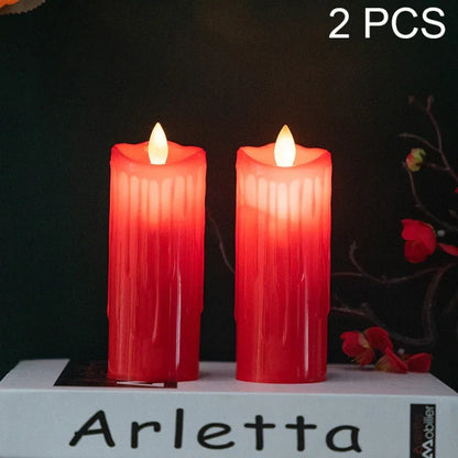 2 PCS Electronic Candle Light Swinging Wick Simulation Candle Lamp - Shello's Creative Boutique