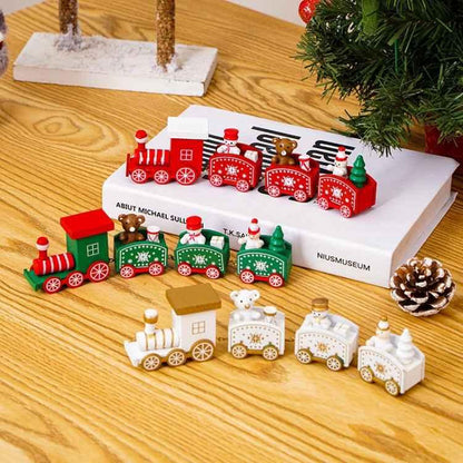 Christmas Decoration Wooden Train Kindergarten Christmas Festival Gift - Shello's Creative Boutique
