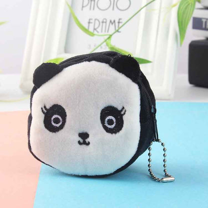 2pcs Children Cartoon Plush Three-dimensional Key Coin Purse