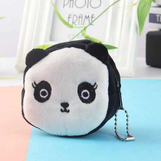 2pcs Children Cartoon Plush Three-dimensional Key Coin Purse