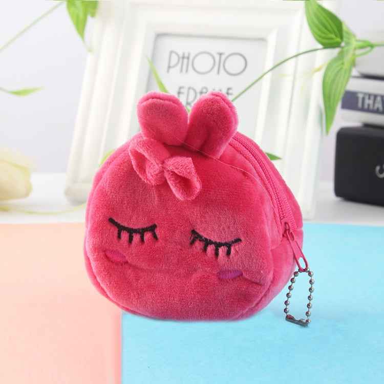 2pcs Children Cartoon Plush Three-dimensional Key Coin Purse