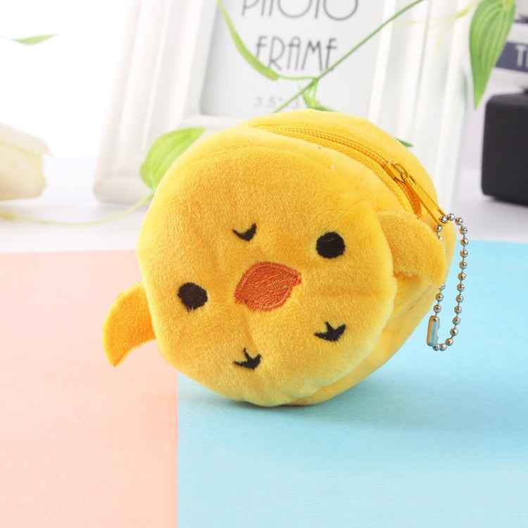 2pcs Children Cartoon Plush Three-dimensional Key Coin Purse