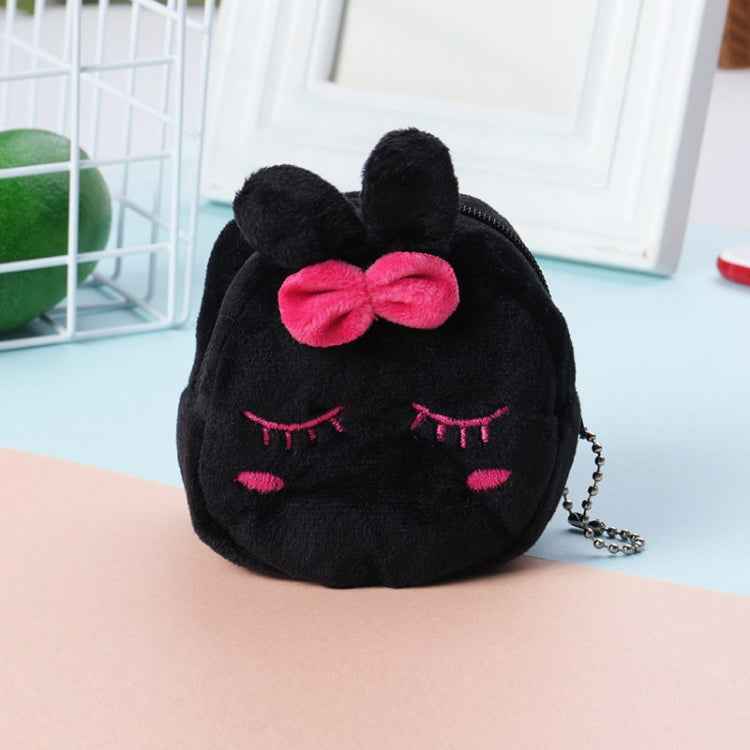2pcs Children Cartoon Plush Three-dimensional Key Coin Purse