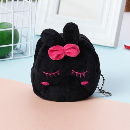 2pcs Children Cartoon Plush Three-dimensional Key Coin Purse, Shy Rabbit, Panda, Strawberry Rabbit, Shy Bear, Yellow Duckling, Chick, Black Rabbit, Red Strawberry, Red Cat Eagle, Blue Panda, Ladybug, Frog