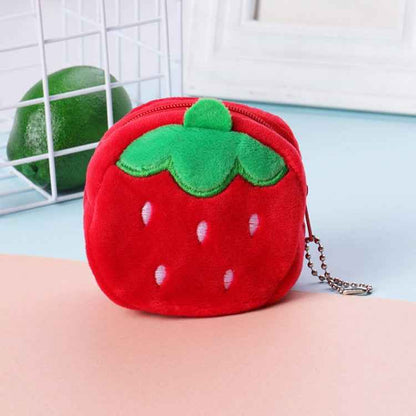 2pcs Children Cartoon Plush Three-dimensional Key Coin Purse