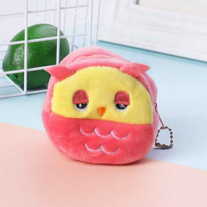 2pcs Children Cartoon Plush Three-dimensional Key Coin Purse