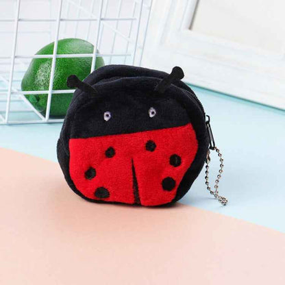 2pcs Children Cartoon Plush Three-dimensional Key Coin Purse
