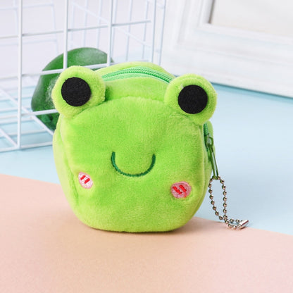 2pcs Children Cartoon Plush Three-dimensional Key Coin Purse, Shy Rabbit, Panda, Strawberry Rabbit, Shy Bear, Yellow Duckling, Chick, Black Rabbit, Red Strawberry, Red Cat Eagle, Blue Panda, Ladybug, Frog