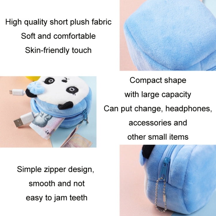 2pcs Children Cartoon Plush Three-dimensional Key Coin Purse, Shy Rabbit, Panda, Strawberry Rabbit, Shy Bear, Yellow Duckling, Chick, Black Rabbit, Red Strawberry, Red Cat Eagle, Blue Panda, Ladybug, Frog