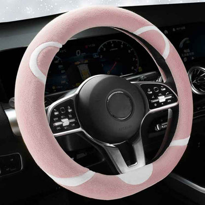 Car Steering Wheel Cartoon Short Fluff Handle Cover