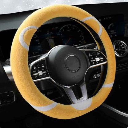 Car Steering Wheel Cartoon Short Fluff Handle Cover
