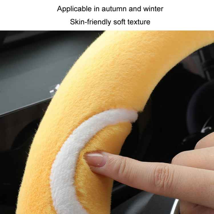 Car Steering Wheel Cartoon Short Fluff Handle Cover