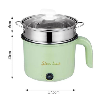 18cm Fast / Slow Gear+Non-stick Pot+Stainless Steel Steaming Grid Multifunctional Mini Electric Cooker - Shello's Creative Boutique