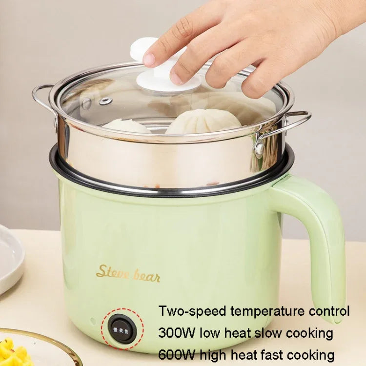 18cm Fast / Slow Gear+Non-stick Pot+Stainless Steel Steaming Grid Multifunctional Mini Electric Cooker - Shello's Creative Boutique