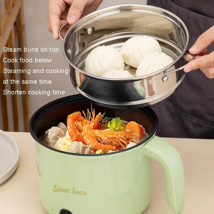 18cm Fast / Slow Gear+Non-stick Pot+Stainless Steel Steaming Grid Multifunctional Mini Electric Cooker - Shello's Creative Boutique