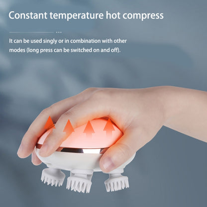 K111 Hot Compress Red Light Head Massager Electric Kneading Vibration Waterproof Head Instrument, K111 White - Shello's Creative Boutique