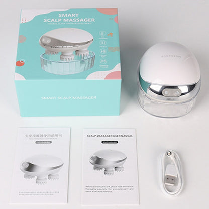 K111 Hot Compress Red Light Head Massager Electric Kneading Vibration Waterproof Head Instrument, K111 White - Shello's Creative Boutique