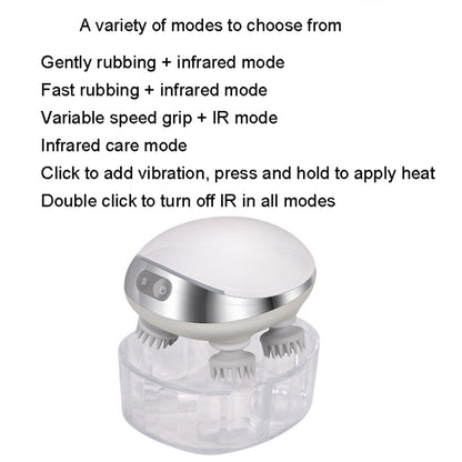 K111 Hot Compress Red Light Head Massager Electric Kneading Vibration Waterproof Head Instrument, K111 White - Shello's Creative Boutique