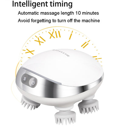 K111 Hot Compress Red Light Head Massager Electric Kneading Vibration Waterproof Head Instrument, K111 White - Shello's Creative Boutique
