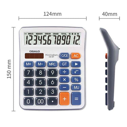 OSALO OS-6M 12-digit Office Desktop Calculator Solar Dual Power Calculator