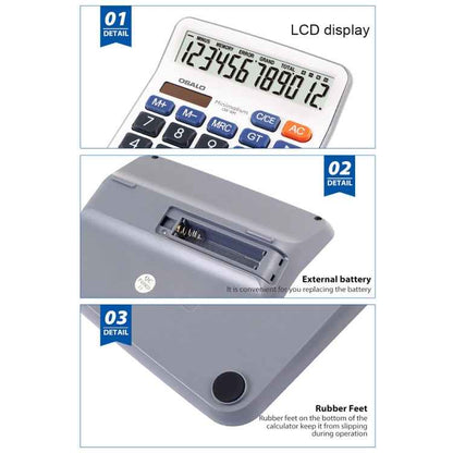OSALO OS-6M 12-digit Office Desktop Calculator Solar Dual Power Calculator