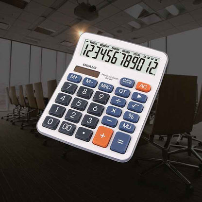 OSALO OS-6M 12-digit Office Desktop Calculator Solar Dual Power Calculator