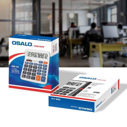 OSALO OS-6M 12-digit Office Desktop Calculator Solar Dual Power Calculator