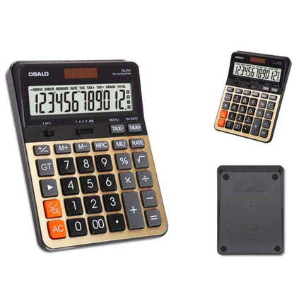 OSALO OS-3TV 12-digit LCD Screen Solar Dual Power Supply Desktop Calculator