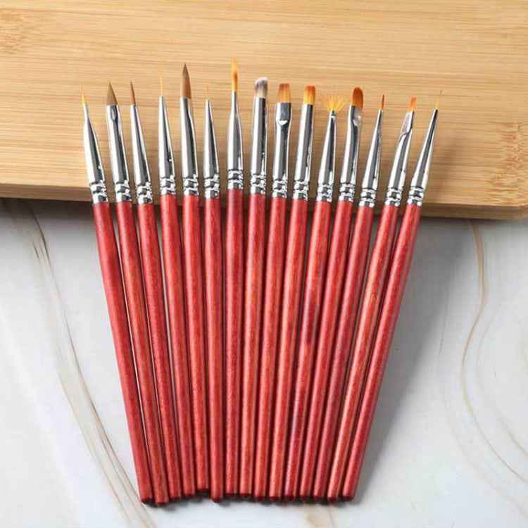 Wooden Rod Nail Brush Beauty Armor Tools Color Painting Pen Drawing Pen