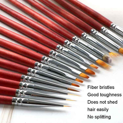 Wooden Rod Nail Brush Beauty Armor Tools Color Painting Pen Drawing Pen - Shello's Creative Boutique