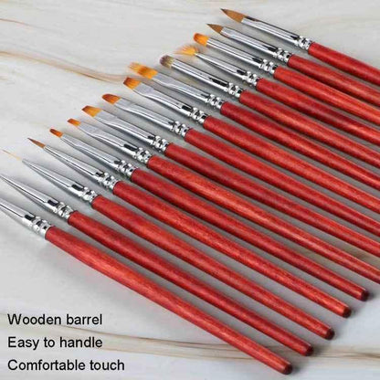 Wooden Rod Nail Brush Beauty Armor Tools Color Painting Pen Drawing Pen - Shello's Creative Boutique