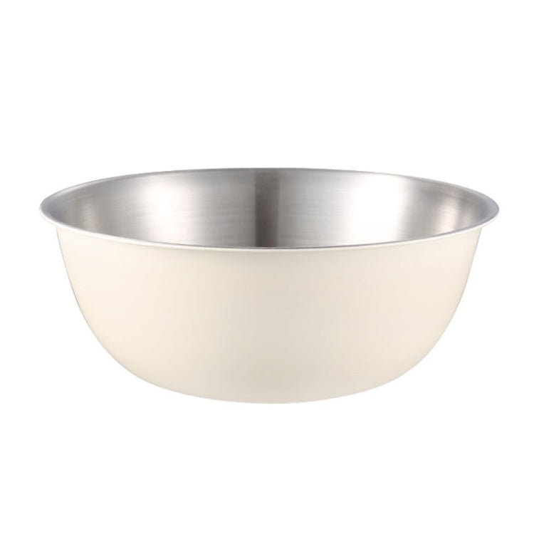 304 Stainless Steel Food Grade Dishes Bowl Kitchen Baking Stirring Bowl Vegetables Sandwood Basin, 19cm (Yellow), 22cm (Yellow), 24cm (Yellow), 19cm (White), 22cm (White), 24cm (White) - Shello's Creative Boutique