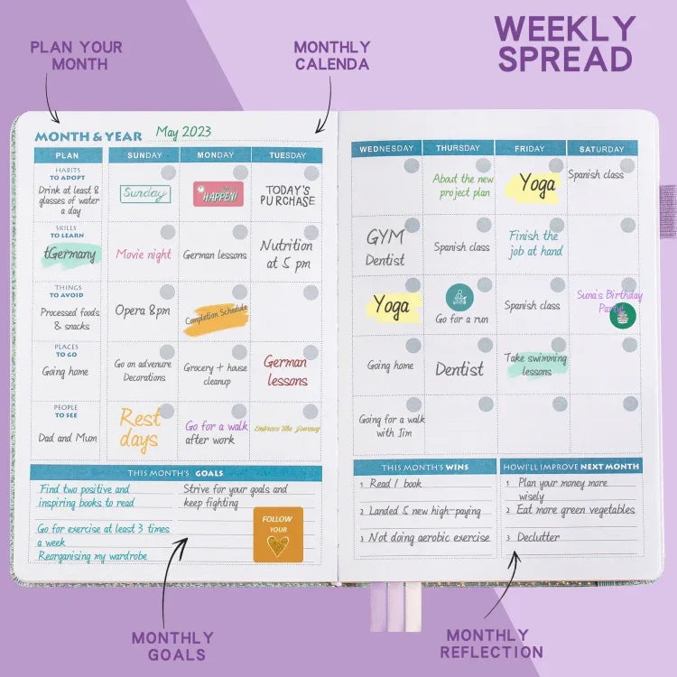 A5 Starry Sky Undated Planner Journal Financial Notebook - Shello's Creative Boutique