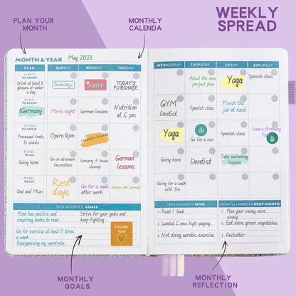 A5 Starry Sky Undated Planner Journal Financial Notebook - Shello's Creative Boutique