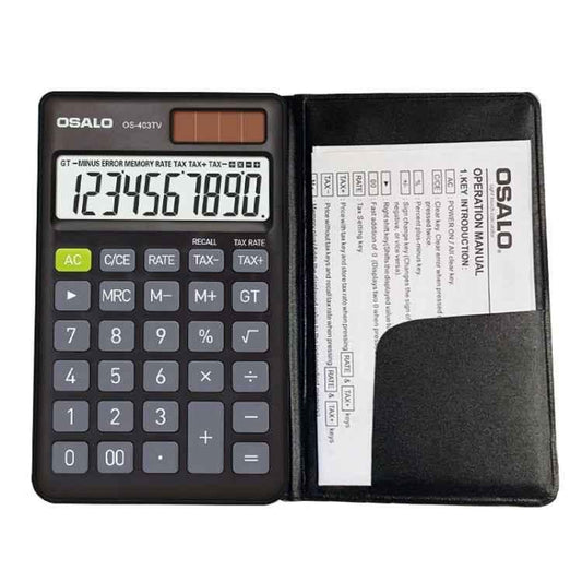 OSALO OS-403TV 10-digit LCD Screen Solar Dual Power Supply Mini Student Desktop Calculator - Shello's Creative Boutique