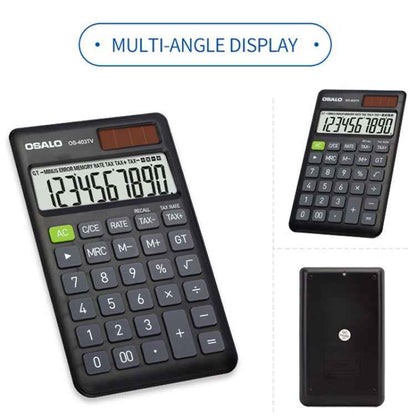 OSALO OS-403TV 10-digit LCD Screen Solar Dual Power Supply Mini Student Desktop Calculator