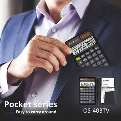 OSALO OS-403TV 10-digit LCD Screen Solar Dual Power Supply Mini Student Desktop Calculator