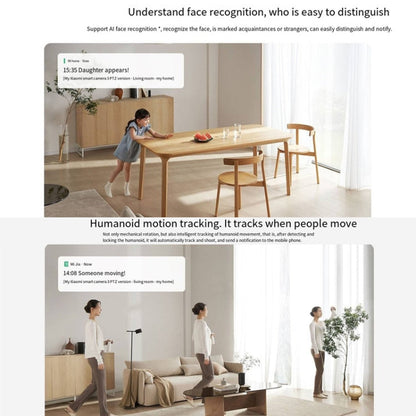 Original Xiaomi Mijia Smart Camera 3 PTZ Version 3K AI Detection Baby Monitor 5MP 360 Degree View Webcam Day & Night Work Infrared Night Vision, With US Plug Adapter, 3 PTZ Version SUNSKY