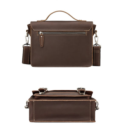 HUMERPAUL Leather Crossbody Bag Men Retro Shoulder Bag Commuter Men Small Square Bag, MH636 (Brown), MH636 (Coffee)