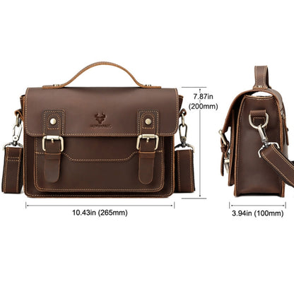 HUMERPAUL Leather Crossbody Bag Men Retro Shoulder Bag Commuter Men Small Square Bag, MH636 (Coffee), MH636 (Brown)