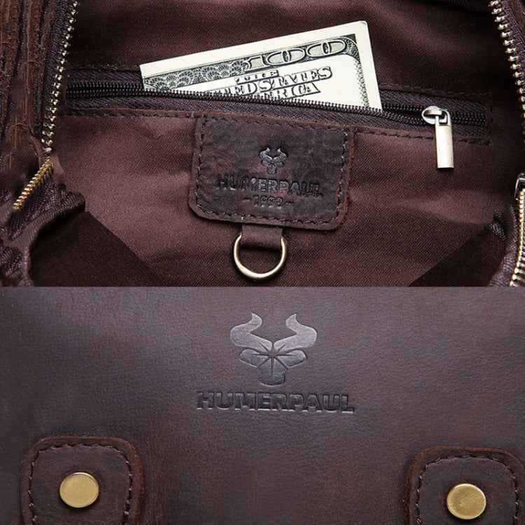 HUMERPAUL Men Shoulder Bag Retro Leather Crossbody Bag