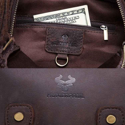 HUMERPAUL Retro Leather Crossbody Bag – Rugged Utility Meets Refined Style - Shello's Creative Boutique