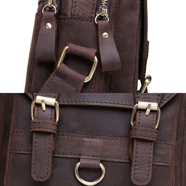 HUMERPAUL Men Shoulder Bag Retro Leather Crossbody Bag