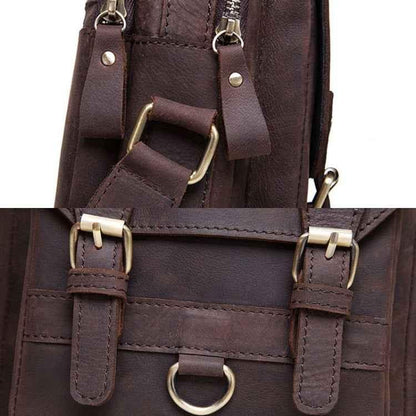 HUMERPAUL Retro Leather Crossbody Bag – Rugged Utility Meets Refined Style - Shello's Creative Boutique