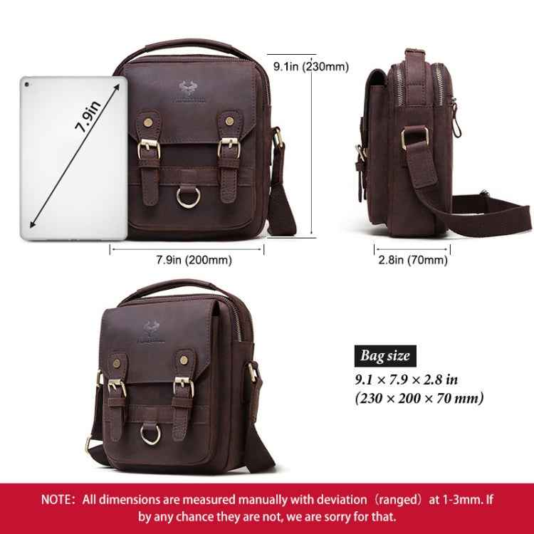 HUMERPAUL Men Shoulder Bag Retro Leather Crossbody Bag