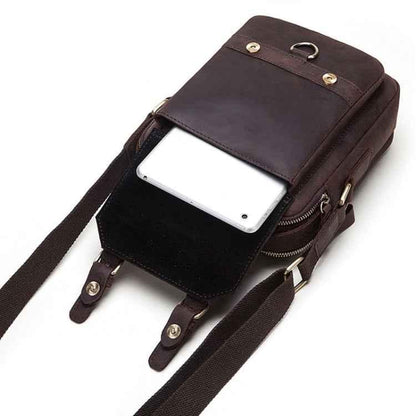 HUMERPAUL Retro Leather Crossbody Bag – Rugged Utility Meets Refined Style - Shello's Creative Boutique