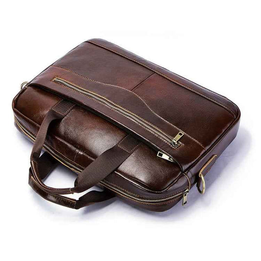 HUMERPAUL Men Leather Meter Bag Retro Messenger Bag Handbag Shoulder Bag