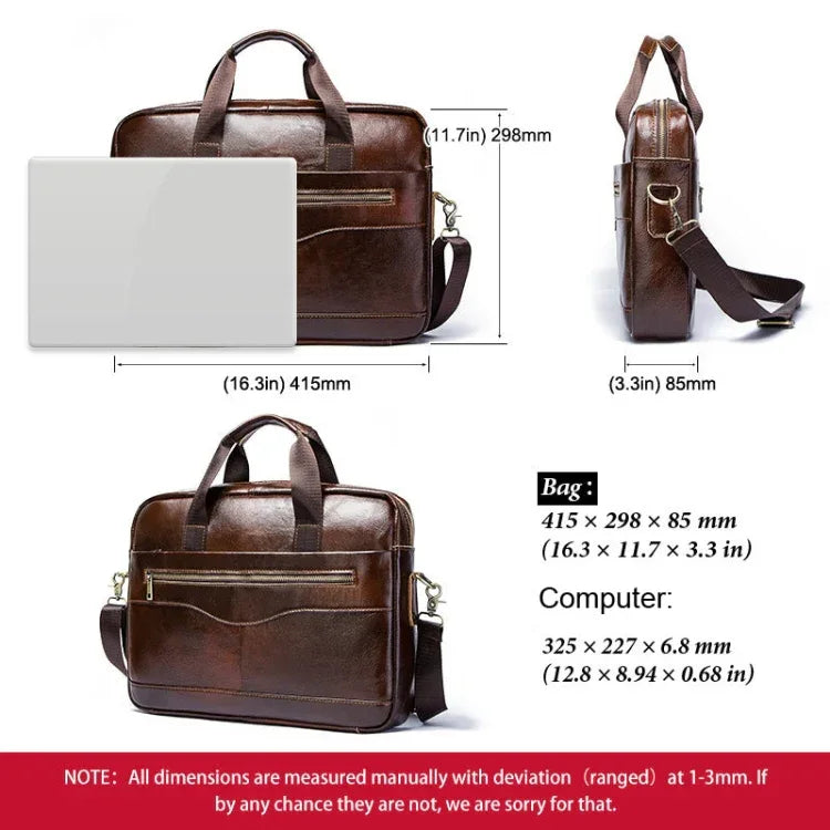 HUMERPAUL Men Leather Meter Bag Retro Messenger Bag Handbag Shoulder Bag - Shello's Creative Boutique