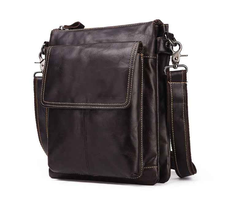 HUMERPAUL Men Crossbody Bag Retro Simple Backpack Leather Shoulder Bag